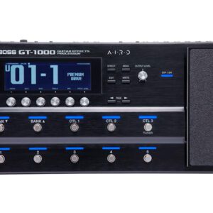 La BOSS GT-1000 es una pedalera de guitarra eléctrica de alta gama con modelado de amplificadores AIRD, efectos premium y procesamiento rápido para un sonido y rendimiento excepcionales.