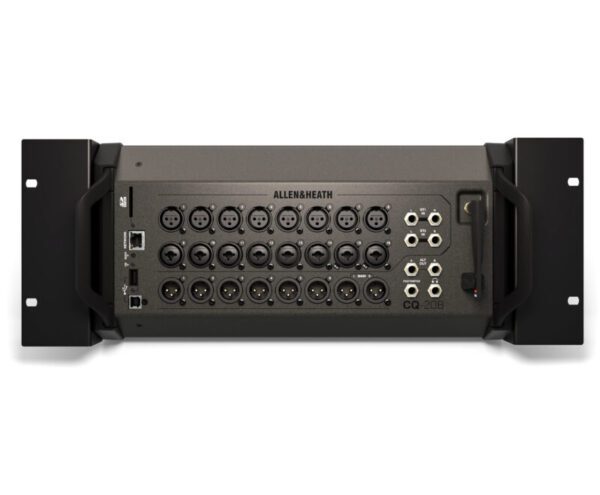 El Allen & Heath CQ-20B es un mezclador digital de 20 canales en formato rack, diseñado para control remoto mediante la app CQ MixPad. Ofrece 16 preamplificadores de alta calidad, efectos integrados, procesamiento automático de ganancia y mezcla, y una interfaz intuitiva.