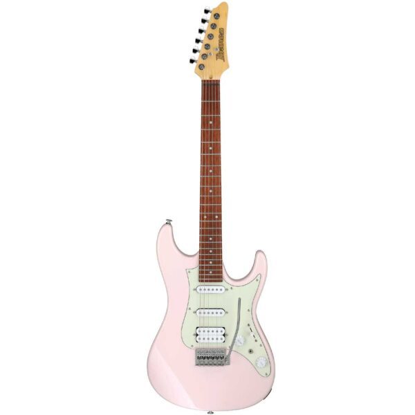 La Guitarra Electrica Rosada Ibanez AZES 40 es una guitarra eléctrica versátil y moderna, ideal para guitarristas de todos los niveles. Con cuerpo de álamo, mástil de arce y diapasón de jatoba, ofrece un tono equilibrado y cómodo. 