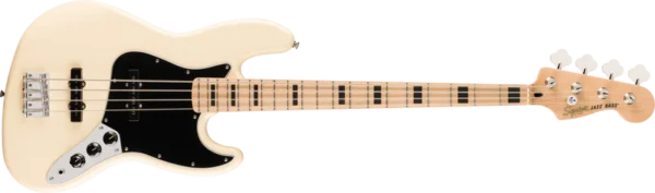 Fender Affinity Jazz Bass Activo – Bajo eléctrico de 4 cuerdas con electrónica activa, cuerpo de aliso, mástil de arce y pastillas Fender Ceramic Single-Coil. Sonido potente y versátil con ecualización de 2 bandas.
