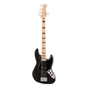 Bajo Fender Squier Affinity Activo 5 cuerdas con cuerpo de álamo, mástil de arce, pastillas activas y ecualización de 2 bandas. Sonido potente.