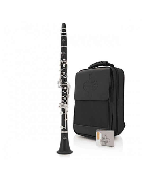 Clarinete Buffet Crampon Prodige BC2541-2-0GB en Sib, sistema Boehm 17/6. Fabricado en resina ABS con llaves niqueladas, incluye boquilla, estuche tipo mochila y accesorios. Ideal para estudiantes y academias. Sonido cálido y excelente afinación.