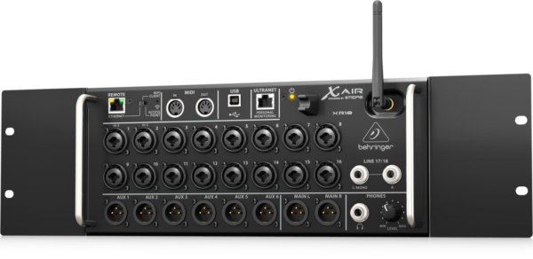 Behringer XR18 – Consola digital 18 canales con WiFi, interfaz USB y preamps MIDAS. Control por tablet.