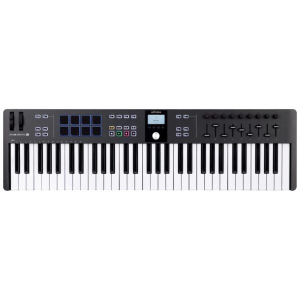 Controlador MIDI de 61 teclas con pads RGB, faders, perillas y control total de tu DAW. Incluye Analog Lab V, Ableton Live Lite y más.