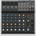 Mezclador 12 Canales Todo en Uno: Cuatro preamplificadores XENYX y ecualizadores "Británico". Perfecto para bandas pequeñas y home studio.