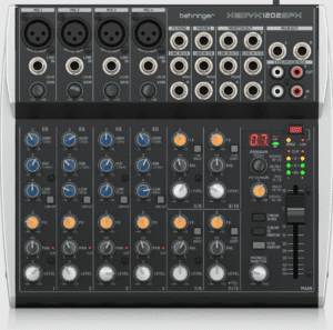 Mezclador 12 Canales Todo en Uno: Cuatro preamplificadores XENYX y ecualizadores "Británico". Perfecto para bandas pequeñas y home studio.