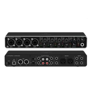 Potencia y Versatilidad: La mejor interfaz 4-canales para home studio. Construcción robusta y controles de nivel precisos.